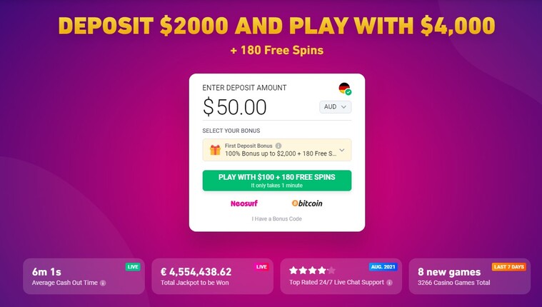 registration casino bonus